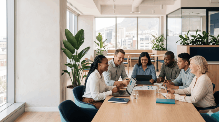 Employment Equity South Africa: a diverse, representative team collaborating in a modern workplace